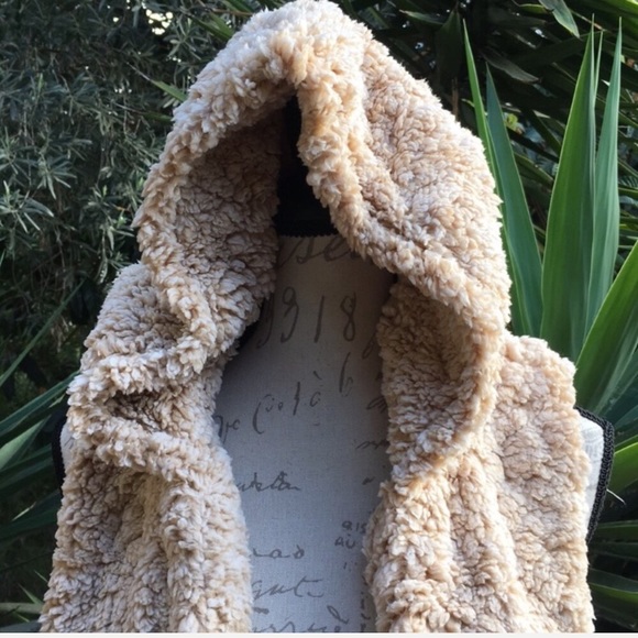 🚫Sold🚫New! Cozy Faux Fur Hoodie Vest - Picture 3 of 5